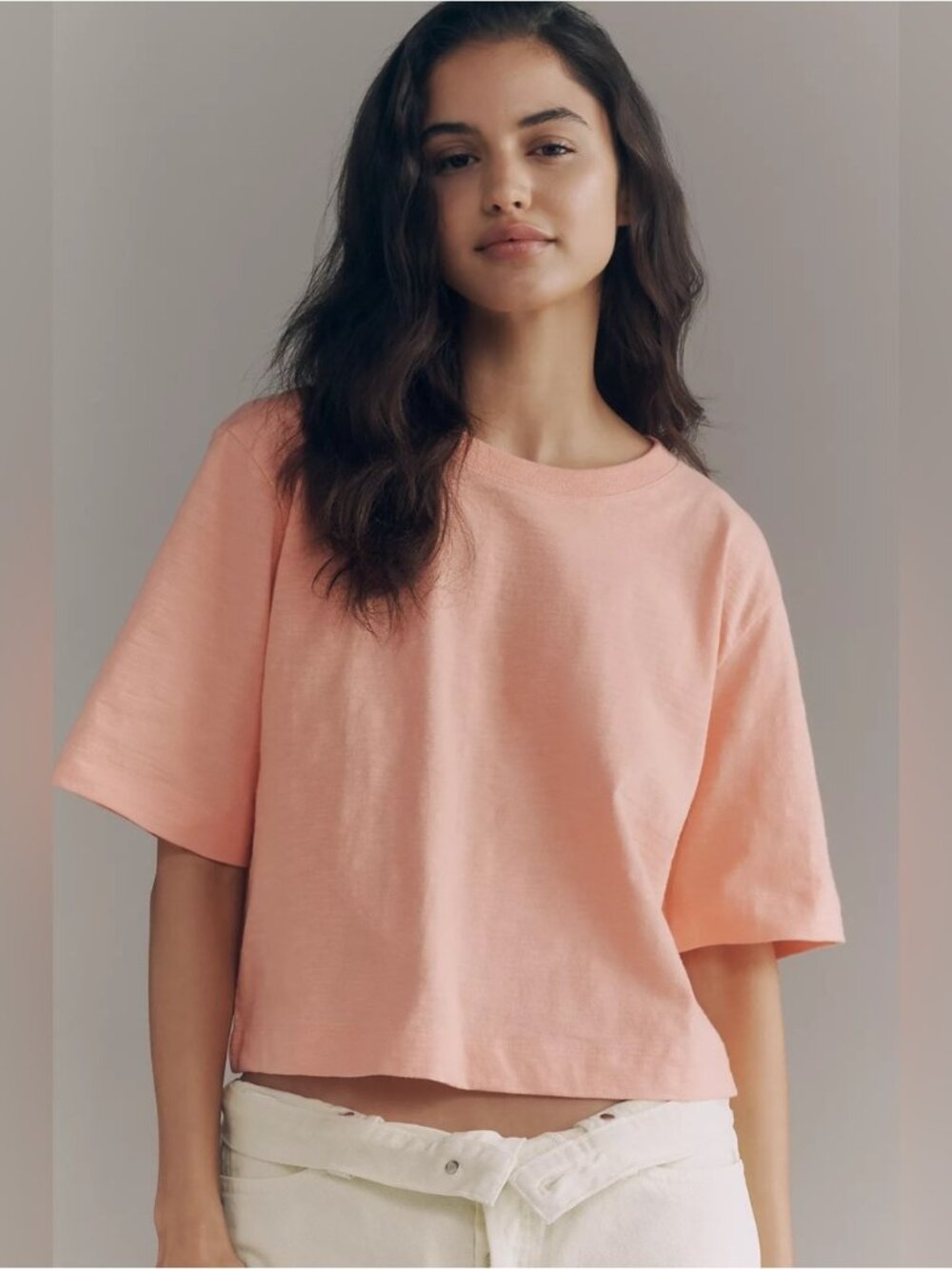 NWT Size XS - Maeve Corey 100% Cotton Boxy Tee Coral (NWT US$ 38)
